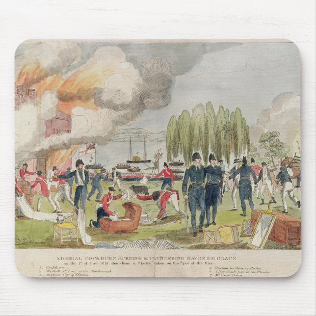 Admiral Cockburn burning and plundering Mouse Pad (Front)