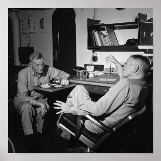 Admiral McCain and Bull Halsey - USS New Jersey Poster