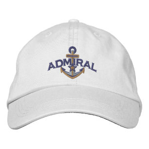 Admiral Nautical Star Anchor Embroidery Embroidered Baseball Cap