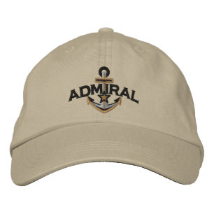 Admiral Nautical Star Anchor Embroidery Embroidered Baseball Cap