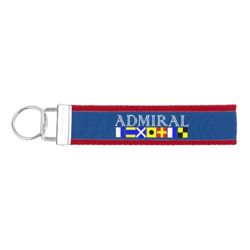 Admiral Title in Nautical Signal Flags Your Name Wrist Keychain