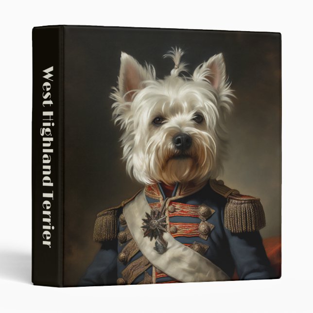 Admiral West Highland Terrier 3 Ring Binder (Front/Spine)