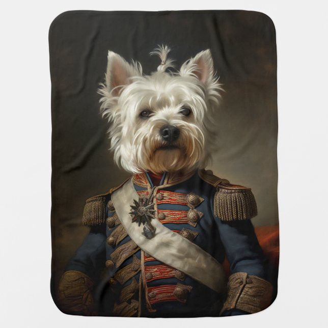 Admiral West Highland Terrier Baby Blanket (Front)