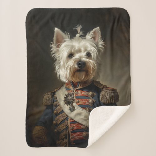 Admiral West Highland Terrier Sherpa Blanket