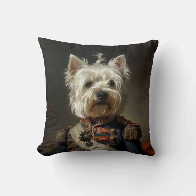 Admiral West Highland Terrier Throw Pillow (Front)