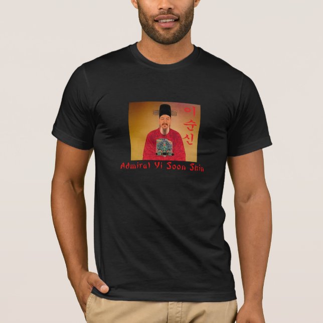 Admiral Yi Soon shin Hangul Black T-Shirt (Front)