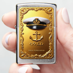 Admiral's Anchor Gold Bullion Zippo Lighter