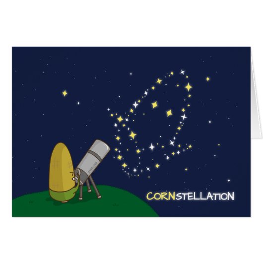 Admire the Stars Constellation Cute Puny Corn Cards (Front Horizontal)
