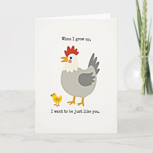 Admiring Mother Hen Day Card (Front)
