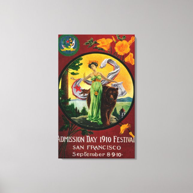 Admission Day Advertisment, State Festival 2 Canvas Print (Front)