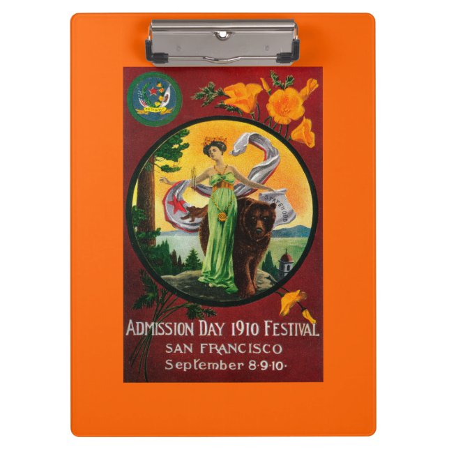 Admission Day Advertisment, State Festival Clipboard (Front)