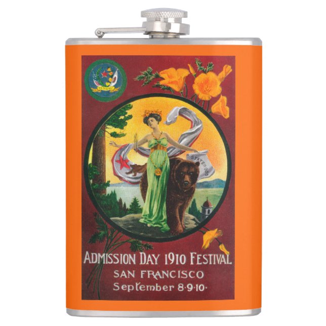 Admission Day Advertisment, State Festival Flask (Front)