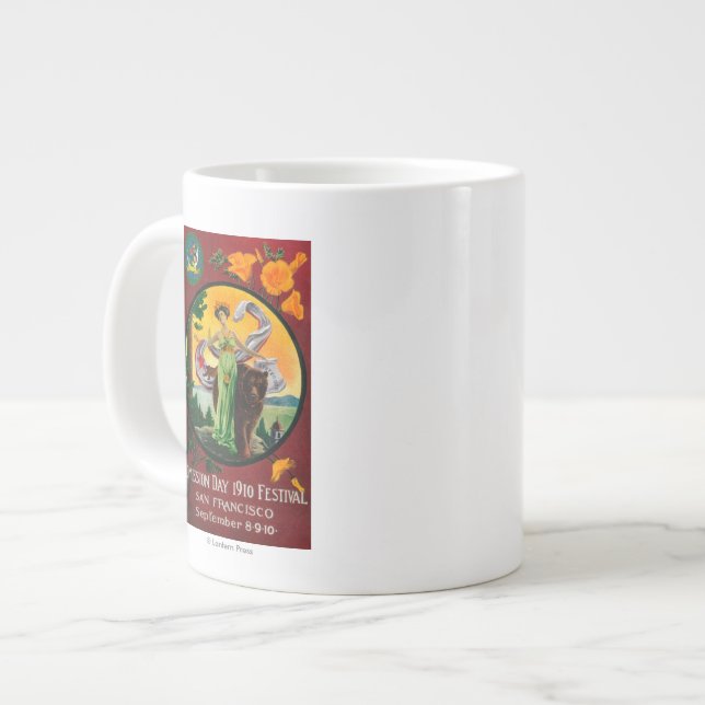 Admission Day Advertisment, State Festival Large Coffee Mug (Front Left)