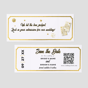 Admission Las Vegas Casino Wedding Save the Date Raffle Tickets