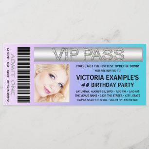 Admission Ticket Birthday Party Invitation