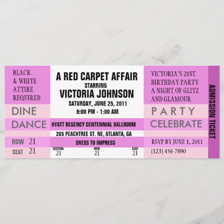 Admission Ticket Invite [pink]
