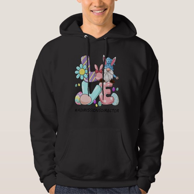 Admissions Director Cute Easter Gnome Spring Love  Hoodie (Front)