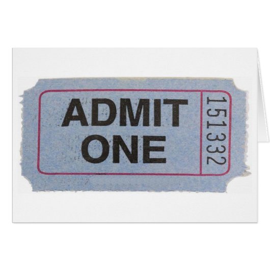 admit one cards (Front Horizontal)