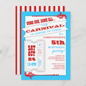 Admit One Carnival Birthday Party Invitation (Front/Back)