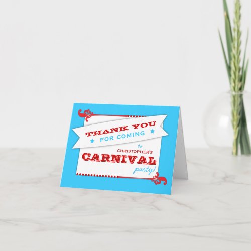 Admit One Carnival Birthday Thank You Cards