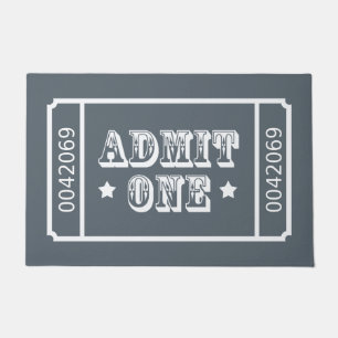 Admit One Circus Theatre Ticket Custom Color Doormat
