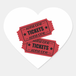 Admit One Heart Sticker