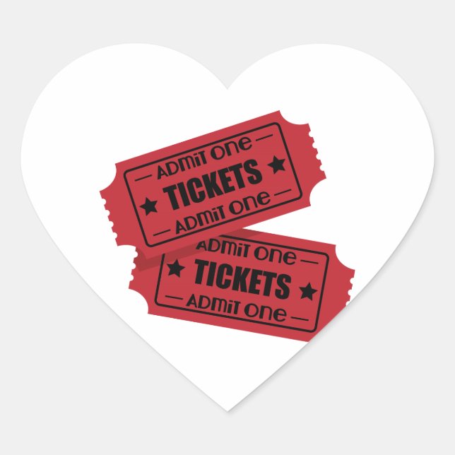 Admit One Heart Sticker (Front)