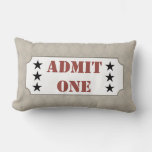 Admit One Movie Ticket Theater Cinema Pillow Decor at Zazzle