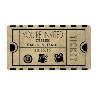 Admit One Save the Date Label