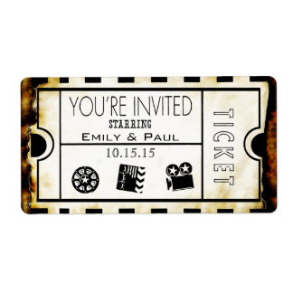 Admit One Save the Date Label