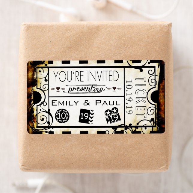 Admit One Save the Date Label (Insitu)