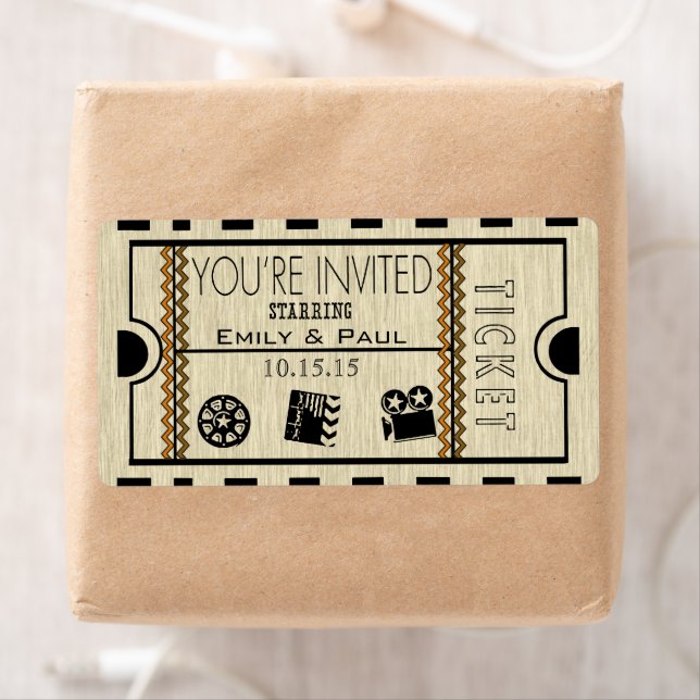 Admit One Save the Date RickRack Trim Label (Insitu)