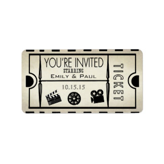 Admit One Save the Date RickRack Trim Label