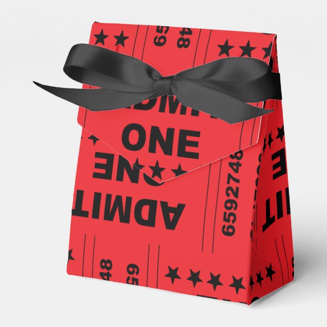 "Admit One" Tent Favor Box (Front Side)