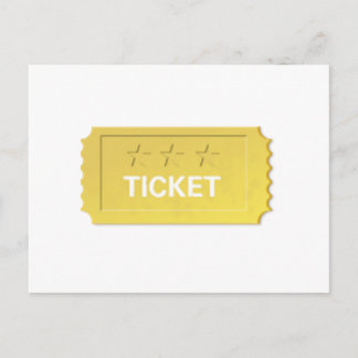 Admit One Ticket Postcard