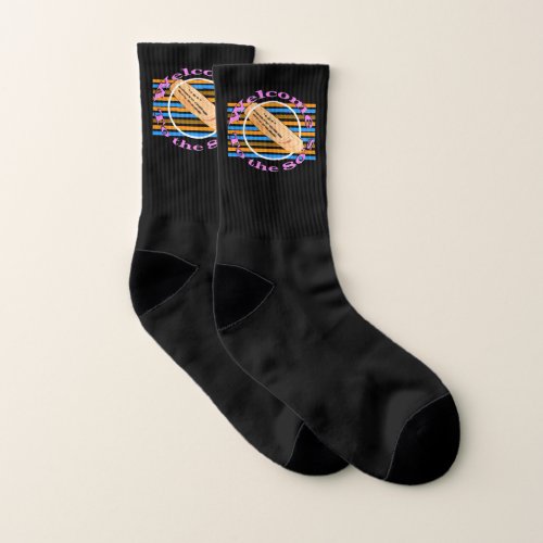 Admit one ticket _ to the 80s  socks