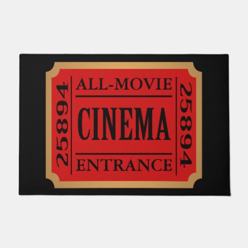 Admit One Vintage Cinema Ticket Custom Doormat