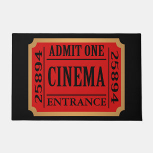 Admit One Vintage Cinema Ticket Doormat