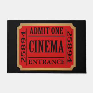 Admit One Vintage Cinema Ticket Doormat