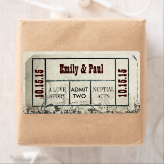 Admit TWO Save the Date TICKET Label