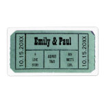 Admit TWO Save the Date TICKET Label<br><div class="desc">Admit One Save the Date. Possible uses include: Wedding Save the Date Stickers, Bride & Groom Stickers, rustic farmhouse country barn, we eloped , wedding save the date stickers, old hollywood wedding favor tags, Ticket Style Aesthetic favor stickers, folksy homemade Gift tags, Old Western Wedding favor Label, Wedding favor Canning...</div>