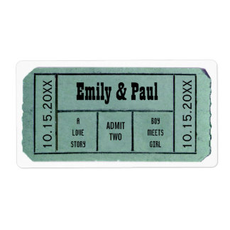 Admit TWO Save the Date TICKET Label