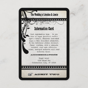 Admit Two Vintage Showbill Information Enclosure Card