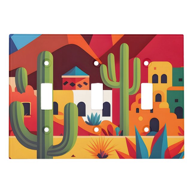 Adobe Cactus Texas Light Switch Cover (Front)