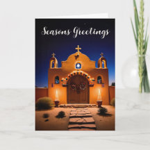 Adobe Church New Mexico Christmas Scene