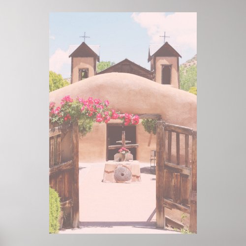 Adobe Church Sanctuario Chimayo New Mexico Photo Poster