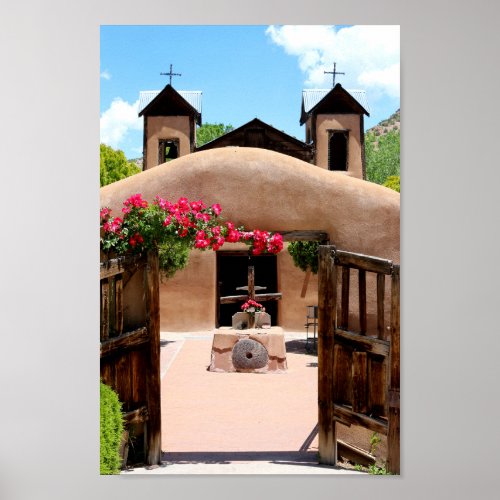 Adobe Church Sanctuario Chimayo New Mexico Photo Poster