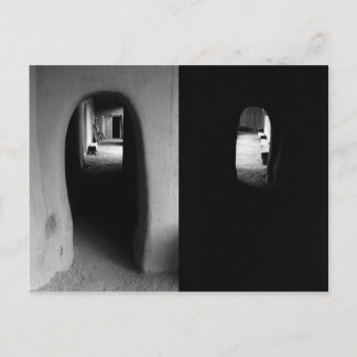 Adobe Corridor: Black and White Photos Postcard