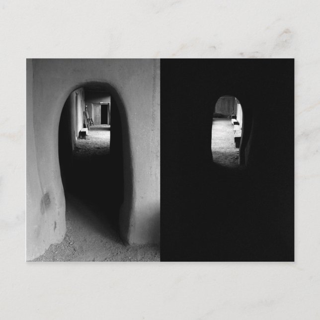 Adobe Corridor: Black and White Photos Postcard (Front)