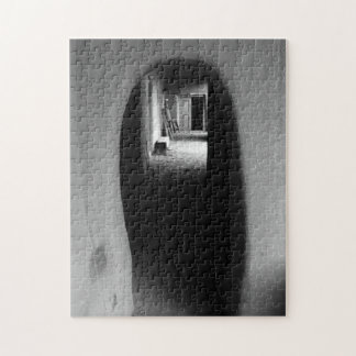 Adobe Doorway Architecture Black & White Photo Jigsaw Puzzle